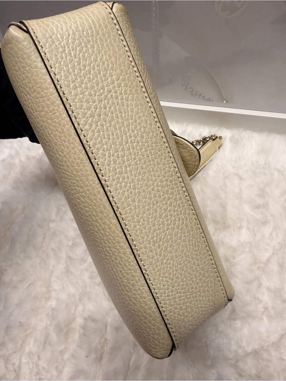 GUCCI-607720 493075 Interlocking G Beige Leather Crosbbody - Picture 15 of 15